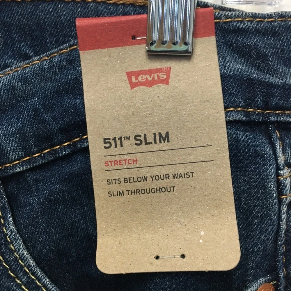 Levi's 511 Slim Stretch Denim Jeans 30x32 Blue Casual Classic Minimalist